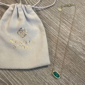 Kendra Scott Gold Pendant with Emerald Stone